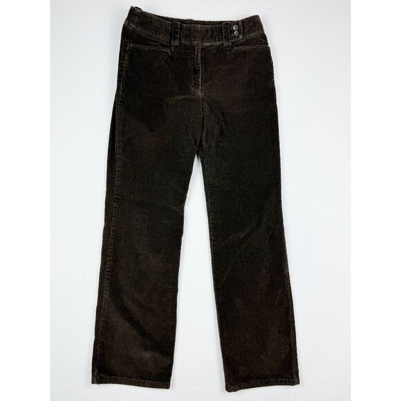 Talbots Wide Leg Stretch Corduroy Pants Size 6 Womens Brown Mid Rise (28x30) - Picture 1 of 9